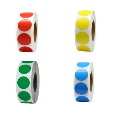 CCOCC 4000 Pcs Dot Stickers 1 Inch Round Colored Dot Stickers Removable Adhesive Label Stickers for Family Office and Study (Red,Green,Yellow,Green)