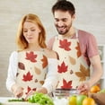 thumbnail image 3 of Autumn Fall Leaves Pattern Apron-Garden Aprons for Women with Pockets-Cotton Linen Waterproof Kitchen Cooking Gardening Aprons Adjustable for Kitchen,Cooking,BBQ and Salon 33"x27", 3 of 7