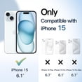 thumbnail image 2 of JETech Case for iPhone 15 6.1-Inch, Shockproof Phone Bumper Cover, Solid Color Matte TPU Frame, Anti-Scratch Clear Back (Blue), 2 of 6