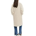 thumbnail image 3 of WCMZJ Women Elegant Notched Collar Double Breasted Wool Blend Over Coat Casual Single-Breasted Business Winter Long Peacoat White L, 3 of 5
