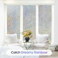 thumbnail image 6 of BSHAPPLUS® 17.7"x78.7" Privacy Window Film,3D Rainbow Window Clings,Stained Glass Window Film,Non-Adhesive Window Tint for Home,Anti UV Window Sticker for Kitchen Bathroom Office, 6 of 13