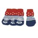 thumbnail image 1 of 2 Pairs White Stripes Print Nonslip Pet Dog Doggy Socks Dark Blue Red Size L, 1 of 1