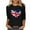 Black, variant on WREESH Womens Great Britain Uk Flag T-Shirts Casual 3/4 Sleeve T-Shirts Round Neck Tunic Tops Basic Graphic Tees Loose Fit Pullover Blouses Blue