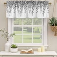 thumbnail image 2 of 2 Pack Dark Gray Leaf Valance for Window Eucalyptus Leaves Spring Plant Farmhouses Kitchen Valance Rod Pocket Short Curtain Topper Decorative Window Treatment for Living Room Bedroom 42"x12", 2 of 9
