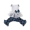 thumbnail image 1 of Dog Jumpsuit Round Neck - Ruffles Hem - Floral Printed - Pet Dog Bowknot Romper - Pet Supplies, 1 of 8