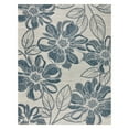 thumbnail image 3 of Tropea Woodbury Casual Tropical Floral Navy Ivory Premium Flatweave UV Resistant Indoor Outdoor Area Rug, 9x13, 3 of 4