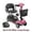 Pink, variant on 30 lbs Lightweight Foldable Mobility Scooter for Seniors & Adults, Portable 3-Wheel Electric Travel Scooter with 33" Turning Radius, Dual Airline-Approved Lithium Batteries, 20–32 Mile Range,Silver