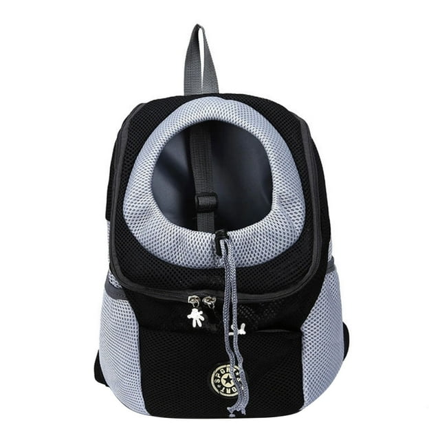 Amdohai Pet Backpack Portable Travel Bag Front Chest Bag Berathable Mesh Drawstring Design Outdoor Pet
