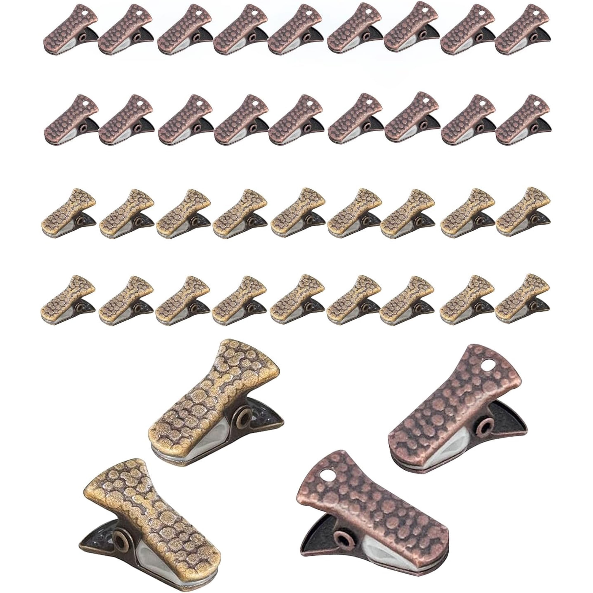 40 Pack Mini Metal Sewing Clips with Non-Slip Silicone(Copper+Bronze)