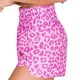 thumbnail image 2 of Women's Athletic Shorts Pink Pink Leopard Print Shorts, 2 of 4