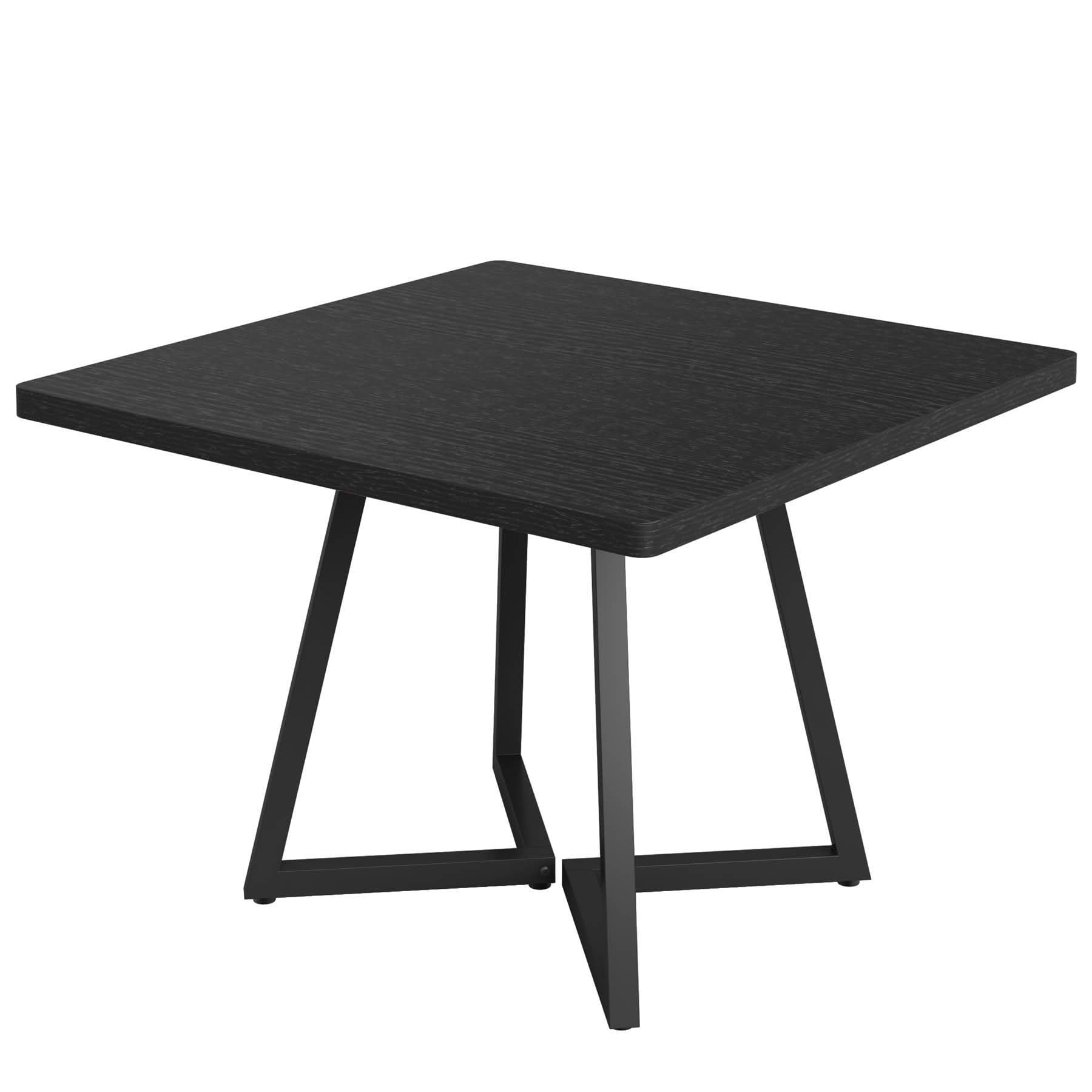 MAYEERTY 31.5" Vintage Square Dining Table, Industrial Metal Frame Small Dinner Table for Home Office