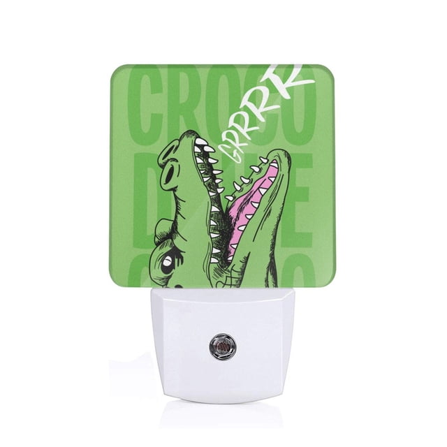 Balery CROCODILE HEAD Luz Nocturna LED con Sensor Automático, Enchufe con Sensor Crepuscular, Luz Suave de 0.5W para Dormitorio, Pasillo, Baño-US