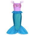 thumbnail image 1 of Girls Little Mermaid Ariel Princess Dress Cosplay Costume Children's Party Performance Clothes, 1 of 1
