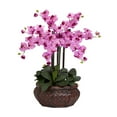 thumbnail image 6 of Nearly Natural Large Phalaenopsis Silk Flower Arrangement, White, 6 of 9
