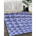 thumbnail image 3 of Ahgly Company Machine Washable Indoor Round Transitional Slate Blue Area Rugs, 4' Round, 3 of 7