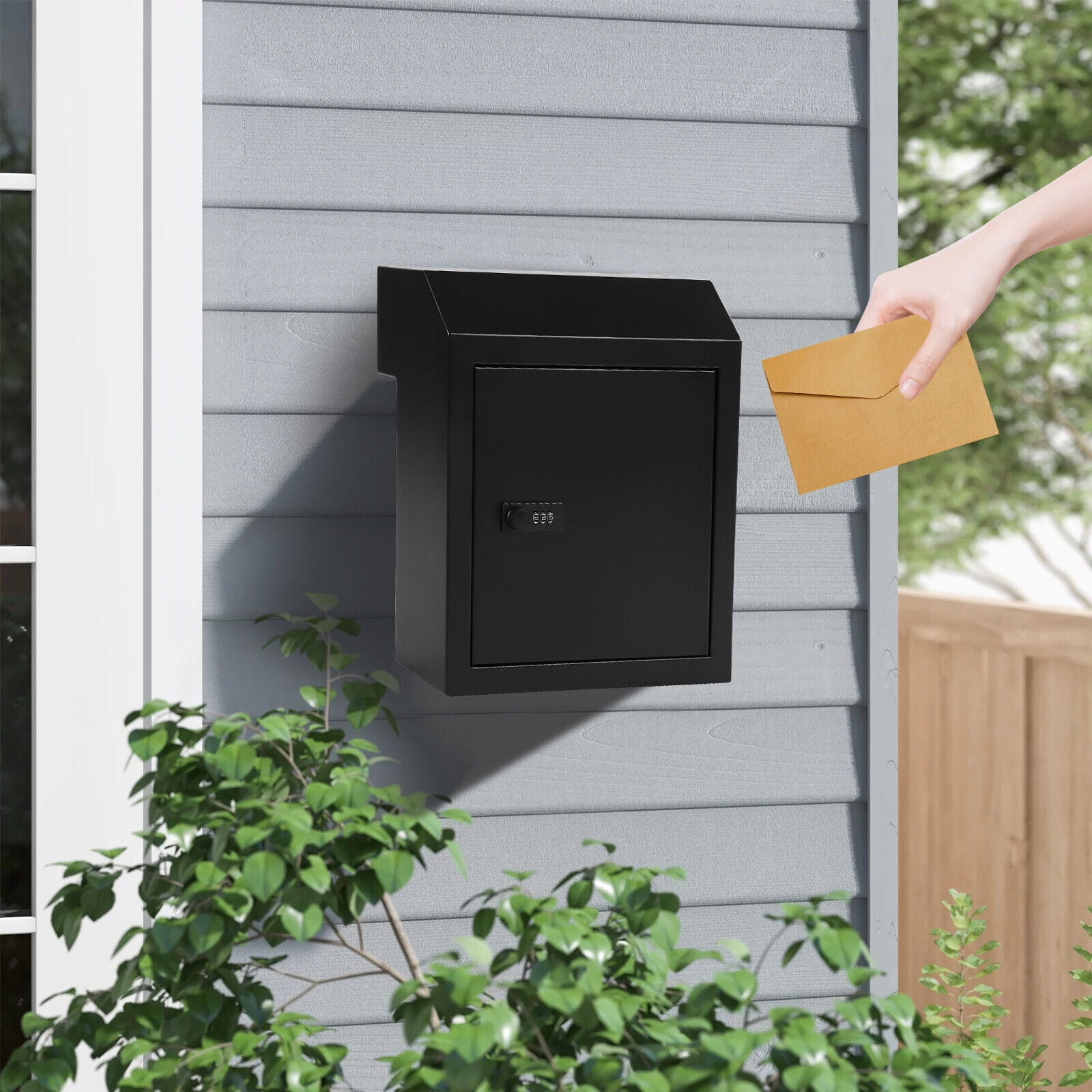 Mailbox Heavy Duty Locking Mail Box Wall Mount Night Drop Money