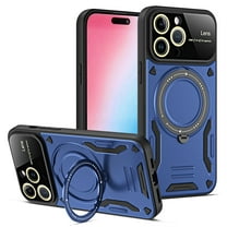 Dteck for iPhone 12 Pro Max Case with Magnetic Invisible Stand Compatible with MagSafe, 360 Rotating Ring Holder Shockproof Rugged Case with Full Camera Lesn Protector for iPhone 12 Pro Max,Blue