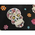 thumbnail image 3 of 100% Cotton Window Valance 42" Wide Day of the Dead Glitter Sugar Skulls with Flowers, 3 of 3