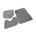 thumbnail image 1 of 3x Absorbent Bath Rugs u Shape Rug Toilet Lid Cover Bath Mat Soft Washable Floor Light Grey, 1 of 8