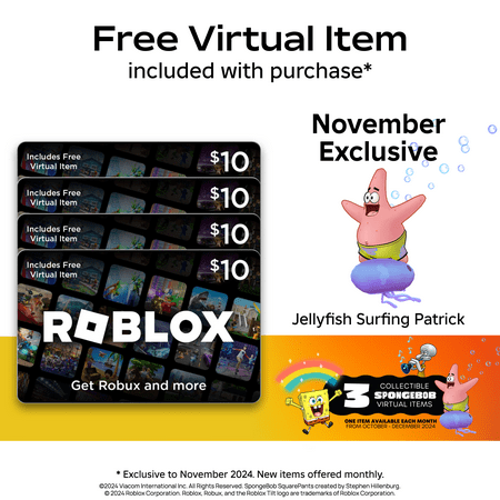 Roblox 4 x $10 eGift Card Multipack [Digital] + Exclusive Virtual Item