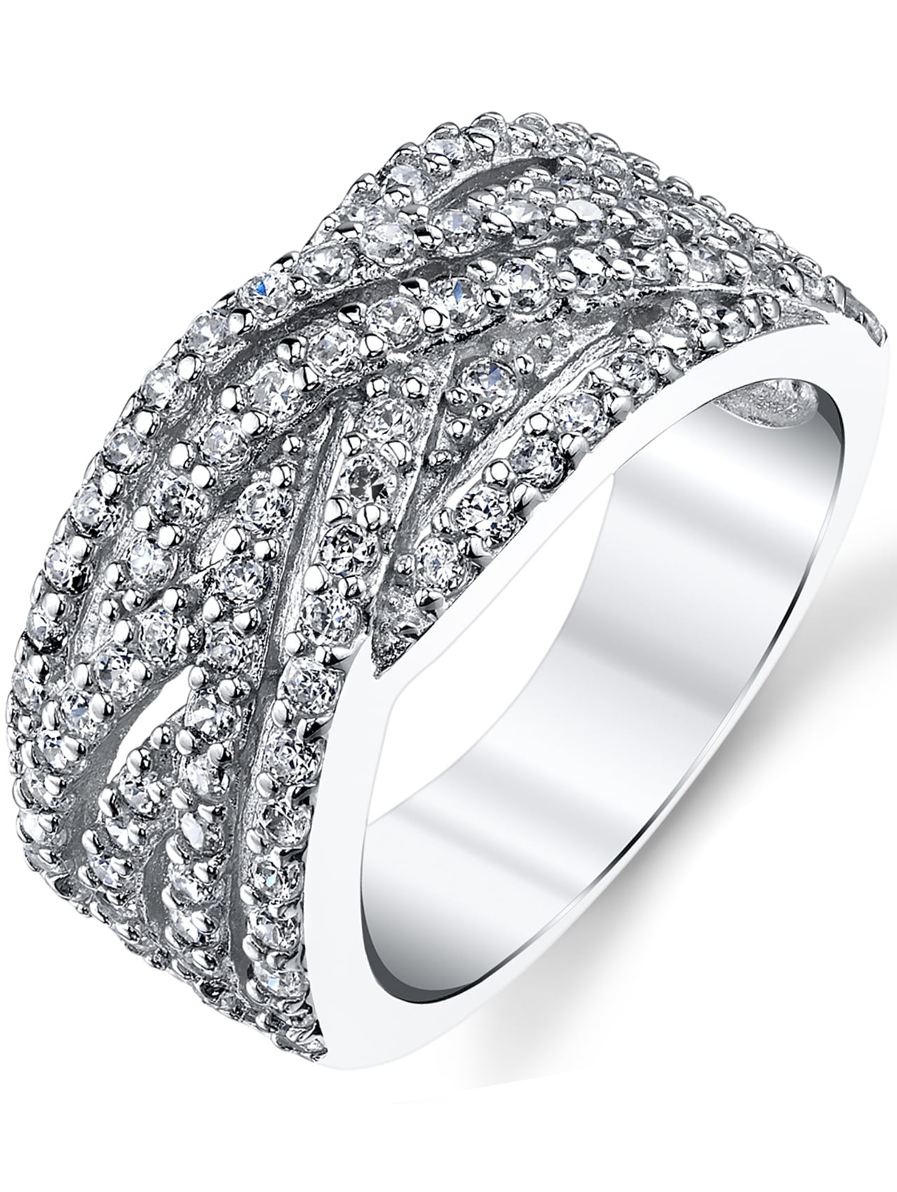 Brightt Cubic Zirconia Fashion .925 Sterling Silver Ring Sizes 5-9