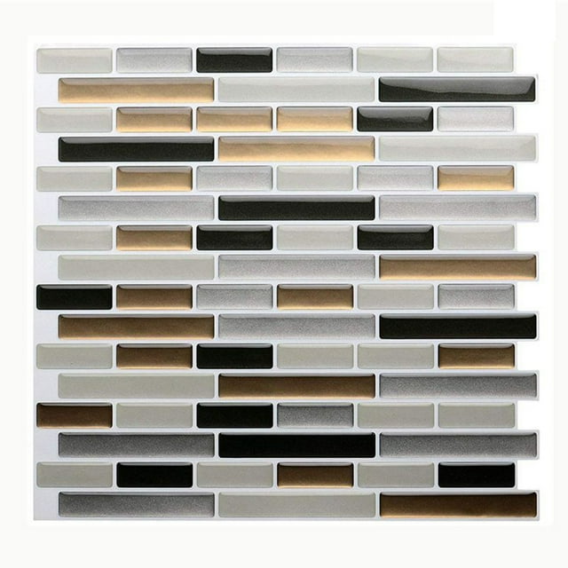 CAROOTU Creative Home Beautification 3D Tile Stickers Self-Adhesive Kitchen Backsplash Wall Paper Simulation Marble Design