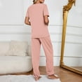 thumbnail image 4 of Dorinao Ensemble de Pyjamas Rayés pour Femmes Printemps et Été, Rouge, S, 4 of 5