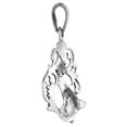 thumbnail image 2 of 1 inch Sterling Silver Seal Balancing Heart Pendant Diamond-Cut Oxidized finish NO Chain, 2 of 3