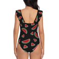 thumbnail image 6 of Yiaed Watermelon Print Women's Ruffled One Piece Swimsuit V Neck Swimwear Slimming Monokini for Woman-XX-Large, 6 of 8