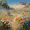 Seascape Wildflowers Path, variant on Qisvanset Bunny Carrots Flowers Canvas Wall Art 15.75x11.81 Inches