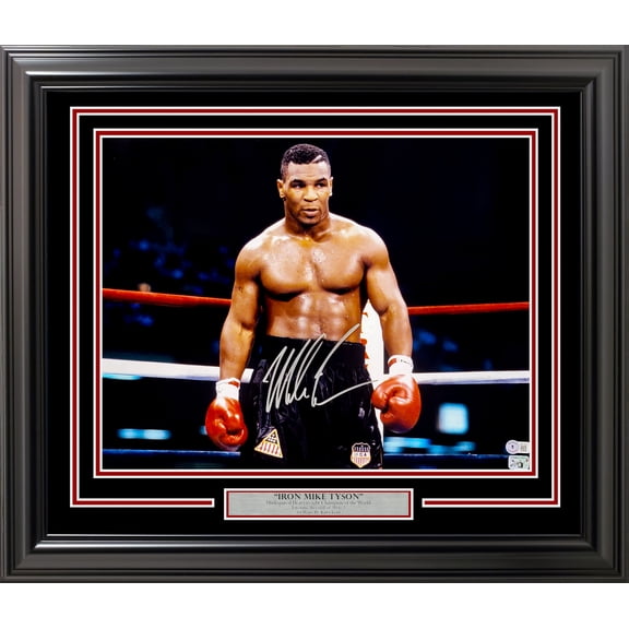 Mike Tyson Autographed Framed 16x20 Photo Posing Beckett BAS QR Stock #254252
