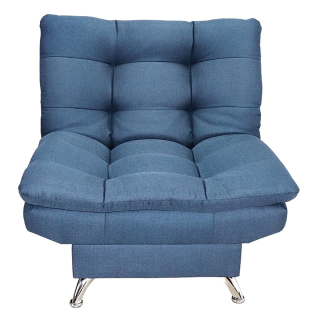 Sillón Individual Moderno Ocasional Reclinable 3 posiciones NORVAL estructura de madera patas metálicas tela de Lino