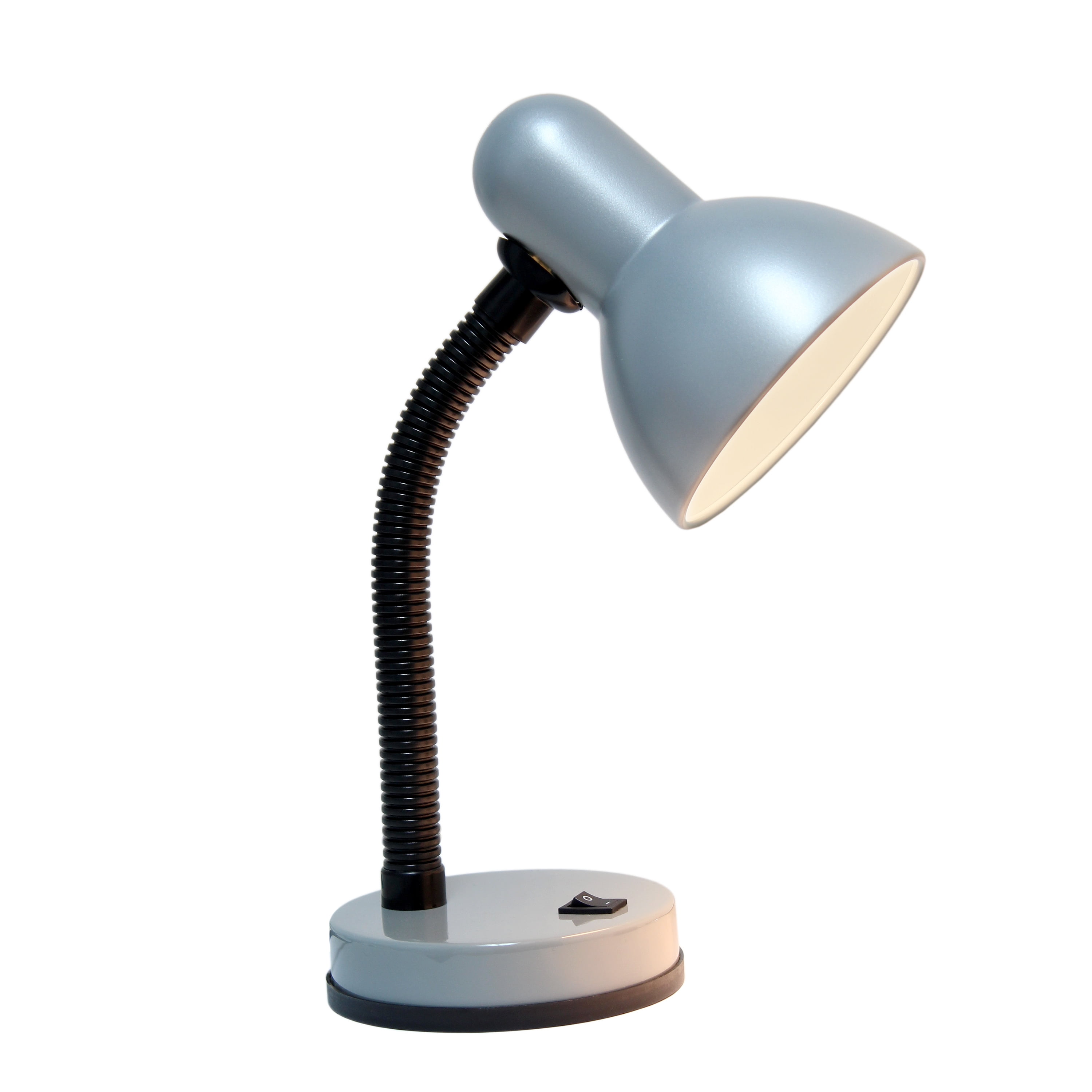 Creekwood Home 14.25" Traditional Desk Lamp with Flexible Gooseneck with LED Bulb, Silver