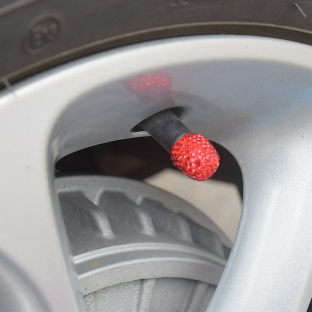 Pack of 4 Valve Stem Decorative Sealing Applicable Wheels Rim Ring Upgraded Fittings Multipurpose Wheel Dust Cover Leak-proof Removable Tire Caps Pink