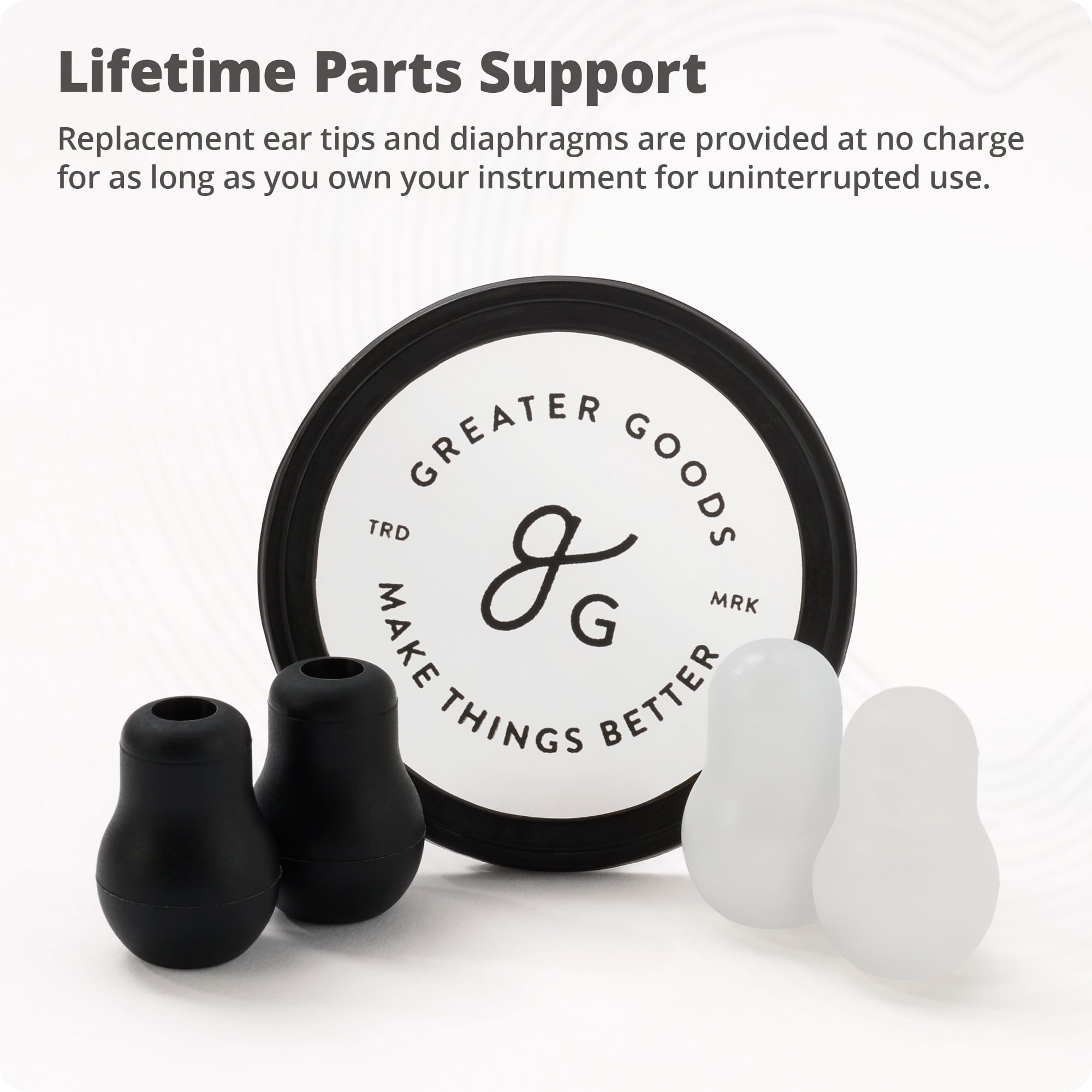 Greater Goods Dual-Head Stethoscope w Adjustable Headset, Free Replacement Ear Tips and Diaphragm