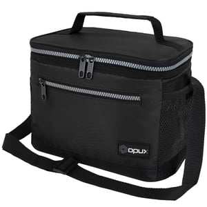 OPUX Insulated Lunch Box, Shoulder Strap, Black