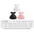 thumbnail image 3 of IBTOM CASTLE Toddler Girls Satin Short Puff Sleeve Flower Girl Dress Baby Girl Birthday Party Ruffle Formal Bowknot Wedding Guest Dress Black, 3 of 7
