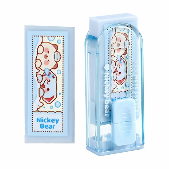 CCOCC Retractable Eraser,Cute & Fun Erasers Suitable for Drawing and Writing Practice Pencil Erasers No Harm Erasers for Teens Eraser Four Colors Kneaded Eraser Office Supplies for Desk Blue