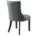 thumbnail image 4 of Side Dining Chair, Rivet Nailhead, Grey Gray, Vegan Leather, Kitchen Cafe Bistro Hospitality Restaurant, Modern Contemporary HB32919, 4 of 8