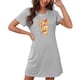 thumbnail image 4 of Camisón corto de talla grande para mujer, camisón de manga corta con estampado de pecho a la moda, camisón para mujer, 4 of 7