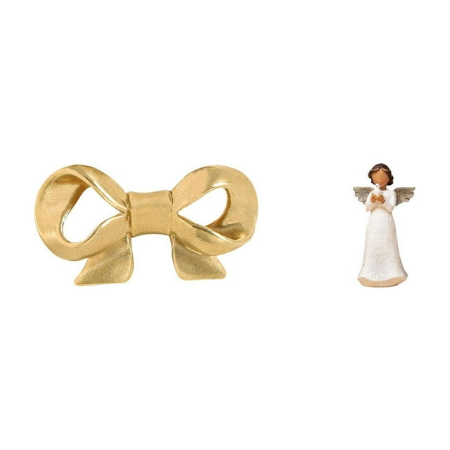 Tirador de ángel con lazo de latón para cajones y armarios de cocina. Escultura de querubín de resina. Figura decorativa. Ideal como regalo para el ba