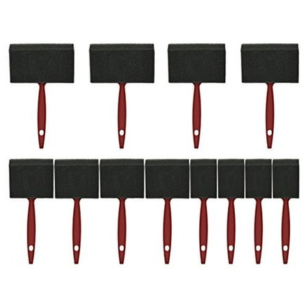 - Set of 12 Foam Paint Brushes W/ Plastic Handle - Features 4 Different Sizes - Ranging From 1