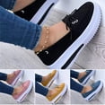 thumbnail image 2 of Espadrilles à Plateforme Compensée pour Femme, à Lacets, à Enfiler, Plates, pour Usage Quotidien Décontracté, 2 of 6