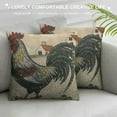 thumbnail image 3 of Awypu  Throw Pillow Cover Retro Style Beige Chicken Rooster Farm House Home Decorative Square Pillow Case for Men Women Boy Gilrs Bedroom Livingroom Cushion Cover 18x18 Inch Pillowcase, 3 of 5
