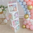 thumbnail image 4 of kurtrusly 4 Pcs LOVE Transparent Balloon Boxes Clear Cube Blocks Baby Shower Party Decoration Baptism Photoshoot Props Decoration Gift Box, 4 of 8