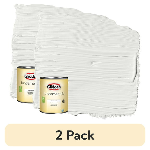 (2 pack) Glidden Fundamentals Grab-N-Go White Flat Interior Paint, 1 Quart
