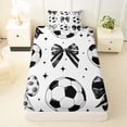 thumbnail image 3 of Erosebridal Vintage Ribbon Bow Twin Sheet Sets For Girls Teens,Kids Football Soccer Bedding 3pcs, 3 of 6