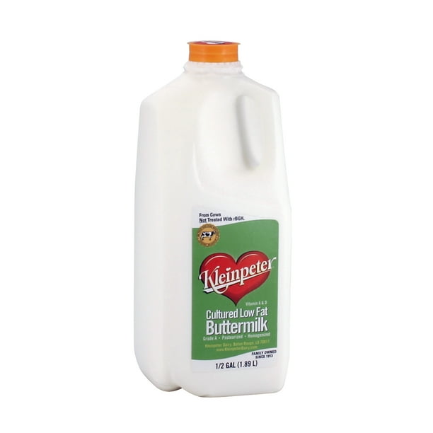 Kleinpeter Cultured LowFat Buttermilk, Half Gallon