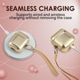 thumbnail image 4 of Insten Case For Airpods 2 & 1, Soft TPU Glitter Plating Carrying Case with Hand Strap, Support Wireless Charging, Full Body Protective Skin Cover for Women Girls Men Boys, Gold, 4 of 9