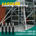thumbnail image 4 of Rubber Swivel Stem Casters with Brake, Dual Locking System, Shock Absorbing, 4400LBS, Scaffold Caster with Dual Locking Brakes, Commercial, Warehouse, Workbench, 4 of 8